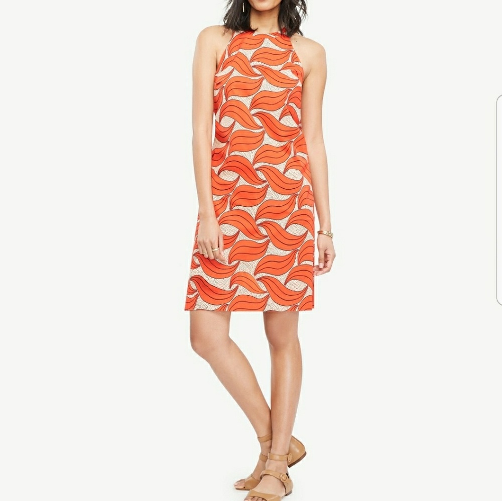 Leaf Swirl Halter Dress
